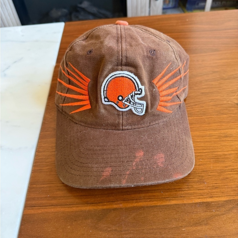 Vintage Cleveland Browns Cap with Orange Football Helmet Design